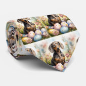 Cravate Dachshund avec œufs de Pâques (Roulé)