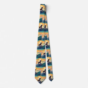 Cravate Dachshund Beach Surf Peinture