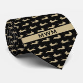 Cravate Dachshund Black and Gold (Roulé)
