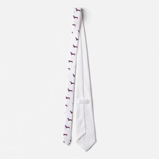 Cravate Dachshund Chien race Geo Silhouette Purple (Dos)