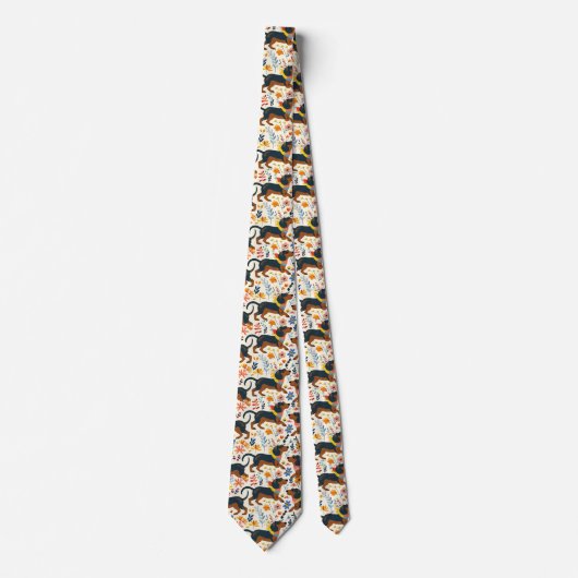 Cravate Dachshund Flowers (Devant)