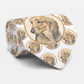 Cravate Dachshund (Longhaerien) Peinture - Art Chien origi (Roulé)