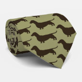 Cravate Dachshund Silhouettes Motif Wiener Chiens Weenies (Roulé)