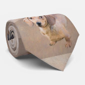 Cravate Dachshund (Smooth) Peinture - Art Chien original (Roulé)