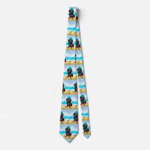 Cravate Dachshund sur la plage