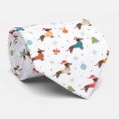 Cravate Dachshunds dans le Motif des pulls de Noël (Roulé)