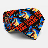 Cravate Daddy Shark Fêtes des pères cadeaux (Roulé)