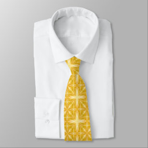 Cravate Daffodil Jaune Lait Blanc Nuages Art Abstrait