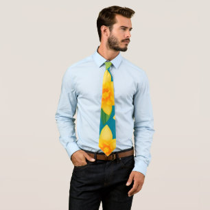 Cravate Daffodique Géométrique Coloré Motif personnalisé