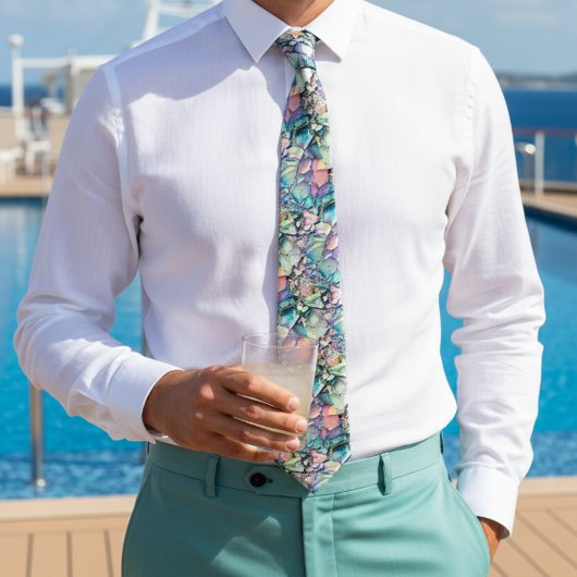 Cravate d'Agate de Parties scintillant turquoise b