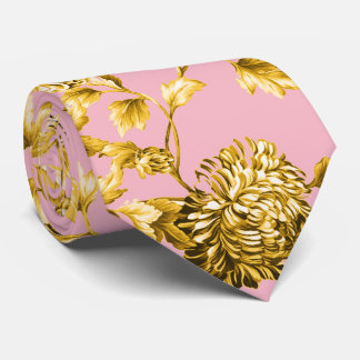 Cravate Dahlias rose et or Mariage Floral