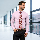 Cravate Daisies MaroonPersonnaliser Initiale