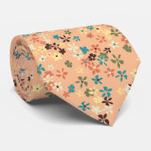 Cravate Daisy Dot Floral Imprimé pêche (Roulé)