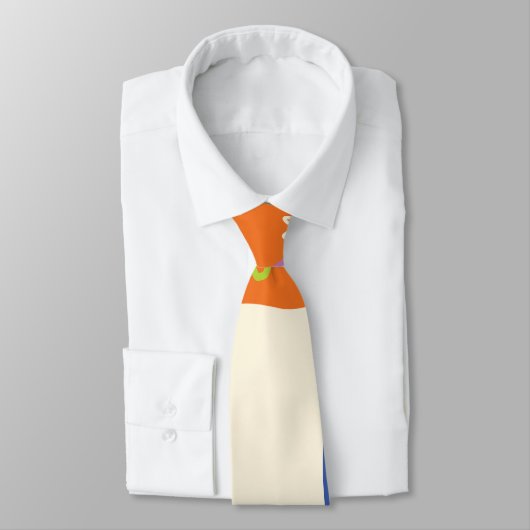 Cravate Daisy Groove Bleu, orange, violet, vert et crème (Attaché)