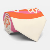 Cravate Daisy Groove - Rose, orange et crème (Roulé)