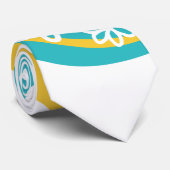 Cravate Daisy Groove - Turquoise et jaune (Roulé)