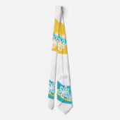 Cravate Daisy Groove - Turquoise et jaune (Dos)