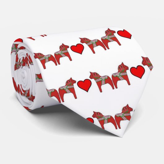 Cravate Dalas et coeurs (Roulé)