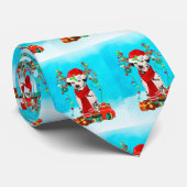 Cravate Dalmatie dans la neige avec cadeaux de Noël (Roulé)