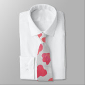 Cravate Dalmatie rose et blanc avec monogramme (Attaché)