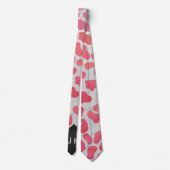 Cravate Dalmatie rose et blanc avec monogramme (Dos)
