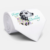 Cravate Dalmatien Joyeux Anniversaire (Roulé)