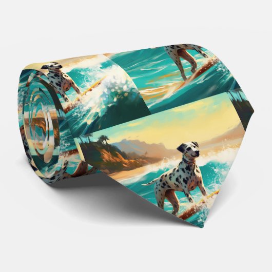 Cravate Dalmation Plage Surf Peinture (Roulé)
