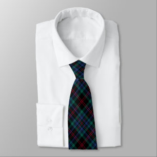 Cravate Daly Tartan Royal Blue et Black Plaid Motif