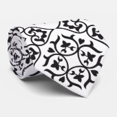 Cravate Damas du Coeur Noir Blanc et Rouge (Roulé)