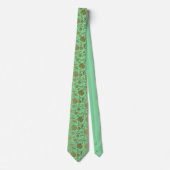 Cravate Damas Gold & Mint Green Motif sans couture (Devant)