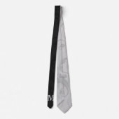 Cravate Damas noir et argent avec Monogramme (Dos)