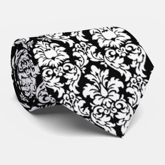 Cravate Damas noir et blanc (Roulé)