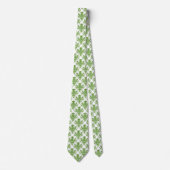 Cravate Damask 02 Motif - Avocado Green on White (Devant)