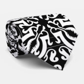Cravate Damask 1 (noir et blanc) (Roulé)