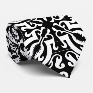 Cravate Damask 1 (noir et blanc)