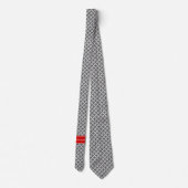 Cravate Damask noir Blanc #3 Red Name Monogram (Dos)
