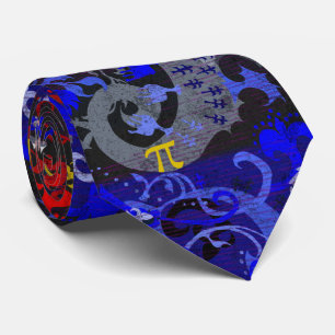 Cravate Damask polyamory Dragon dans Poly Pride Flag Color