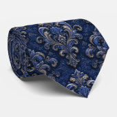 Cravate Damassé bleu royal (Roulé)