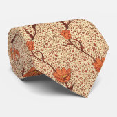 Cravate Damassé, corail et beige de tulipe de Nouveau (Roulé)