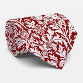 Cravate Damassé de chardon de William Morris, rouge foncé (Roulé)