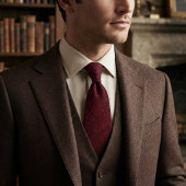 Cravate Damassé jacquard tonal burgundy