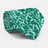 Cravate Damassé, turquoise et Aqua de chardon de William (Roulé)