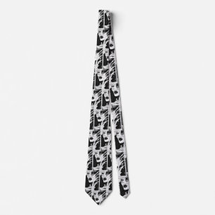 Cravate Dame en noir et blanc