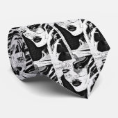Cravate Dame en noir et blanc (Roulé)
