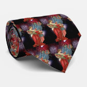 Cravate Dame vintage et feux d'artifice (Roulé)