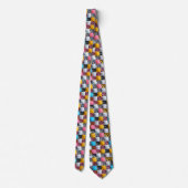 Cravate Damier 3D vibrant – Pop rétro ludique (Dos)