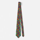 Cravate Damier Coloré (Devant)