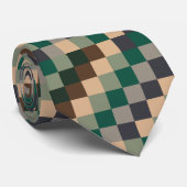 Cravate Damier de Contrôle de Couleur Moderne (Roulé)