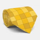 Cravate Damier jaune moutarde (Roulé)
