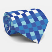 Cravate Damier Moderne Bleu à Carreaux  (Roulé)